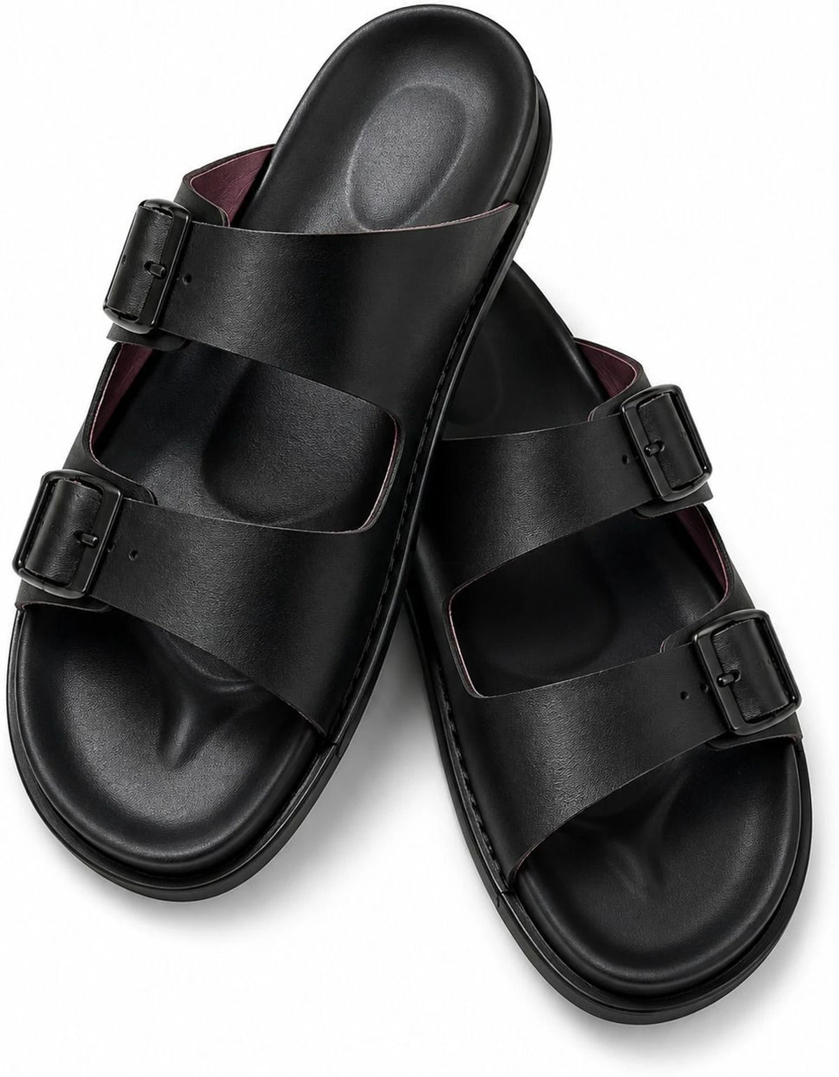 Men's Double Adjustable Straps Leather Sandal