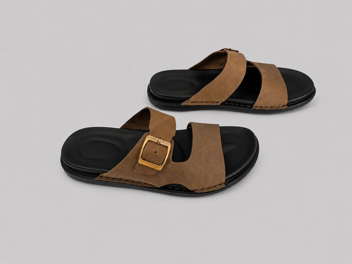 Branton Single Adjustable Strap Leather Sandal