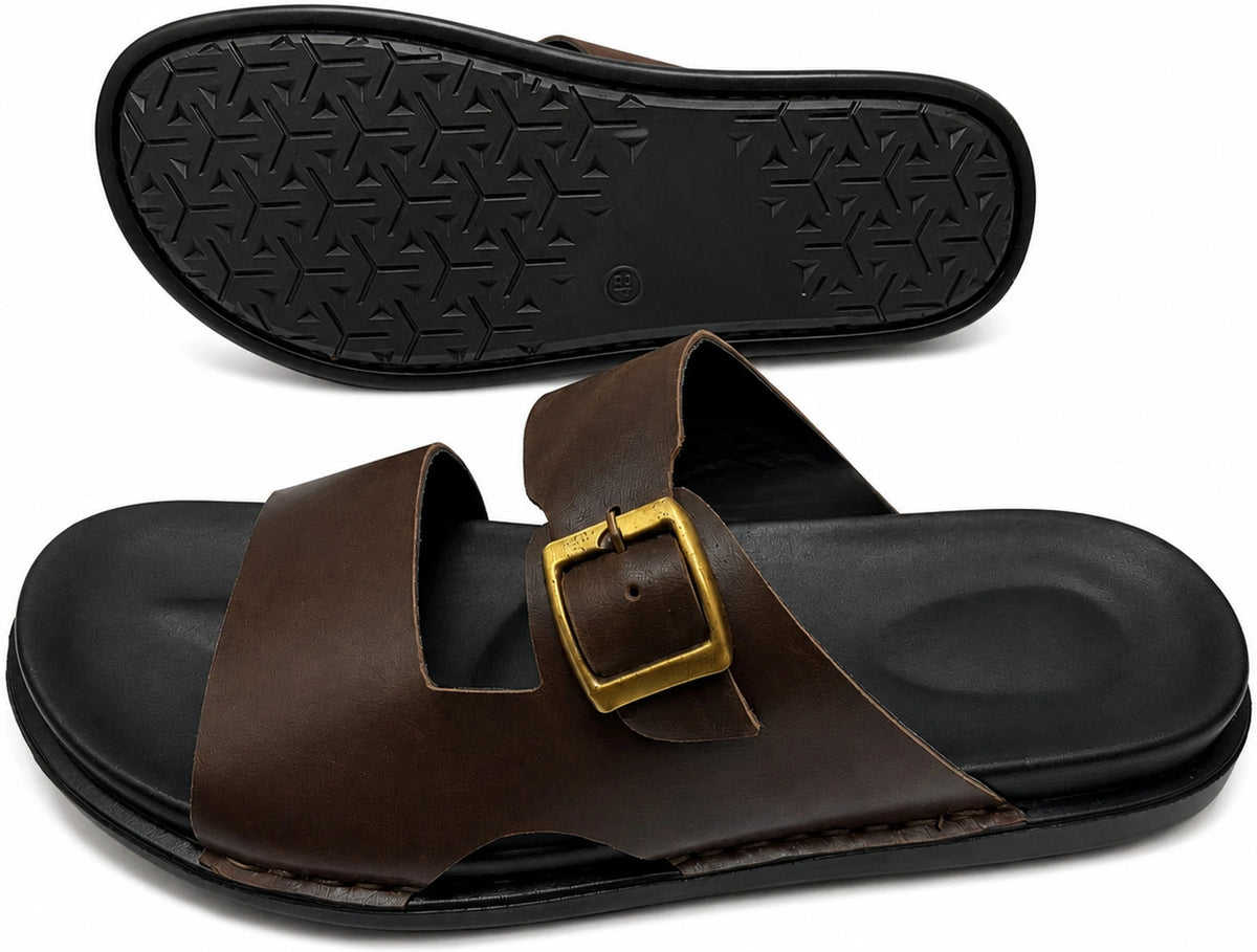 Branton Single Adjustable Strap Leather Sandal