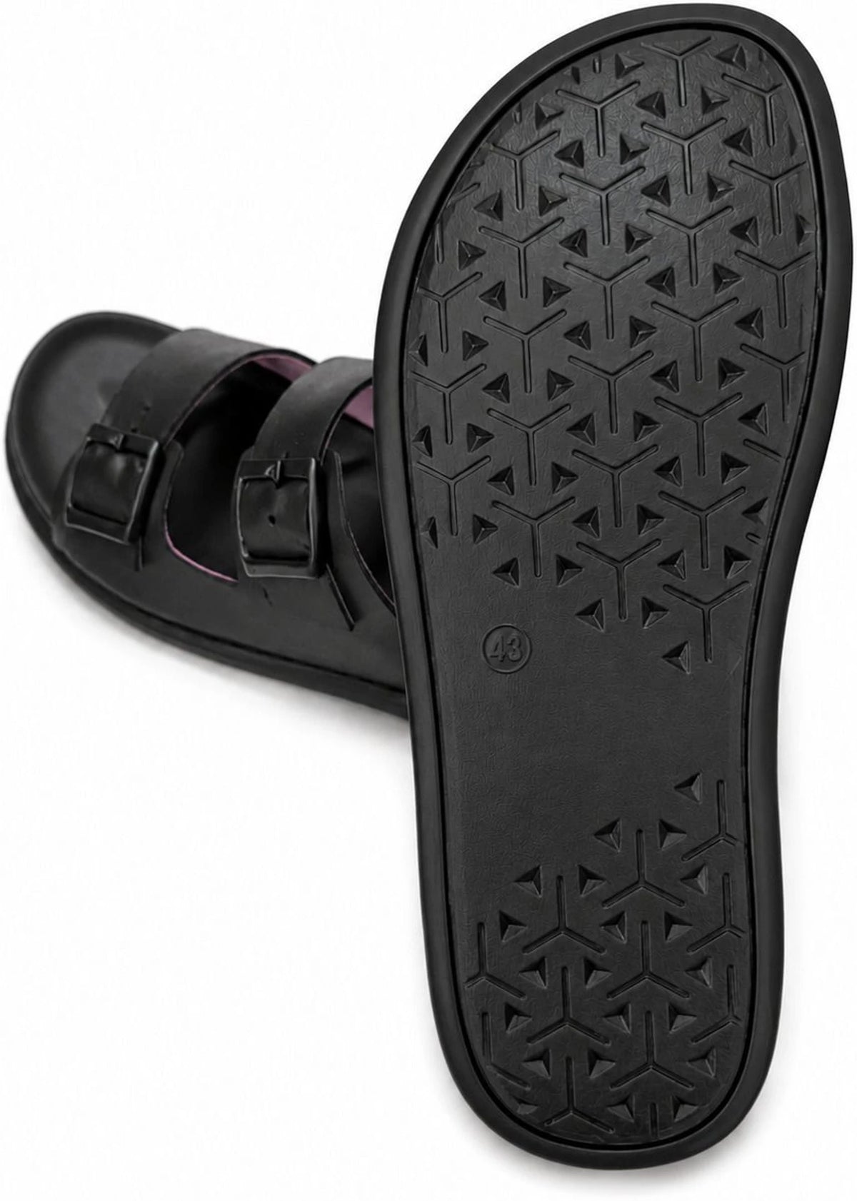 Men's Double Adjustable Straps Leather Sandal