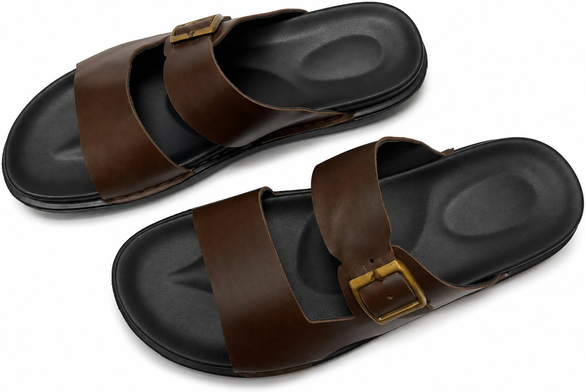 Branton Single Adjustable Strap Leather Sandal