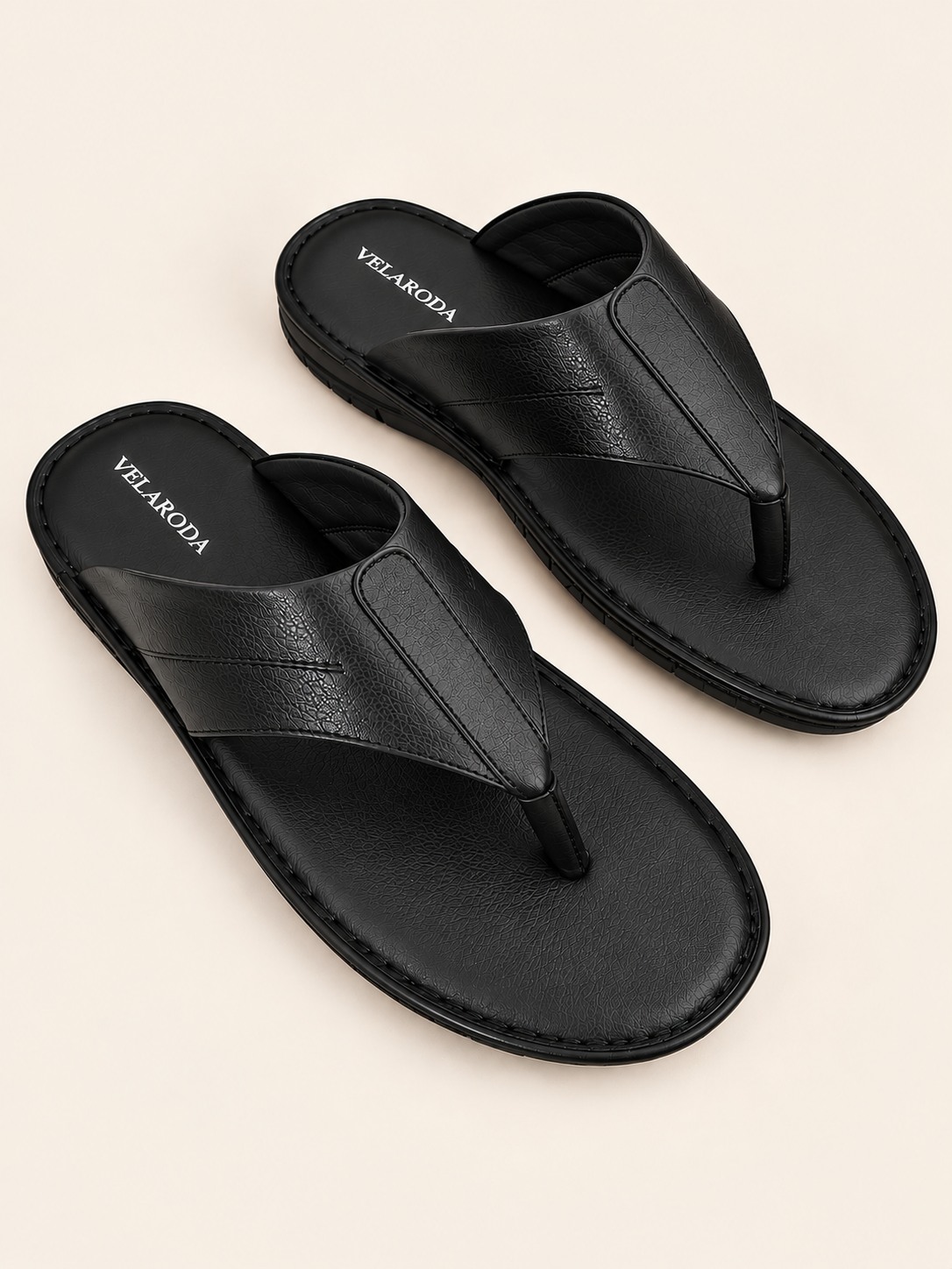 T-strap leather sandal