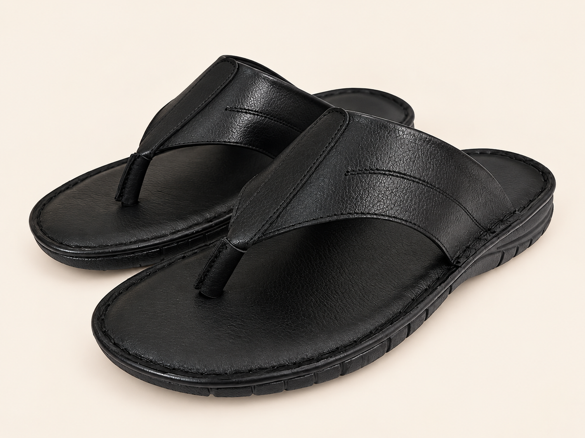 T-strap leather sandal