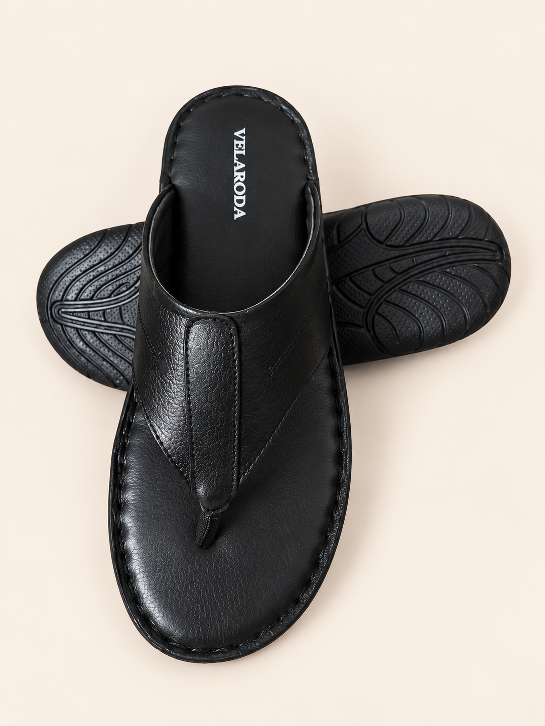 T-strap leather sandal