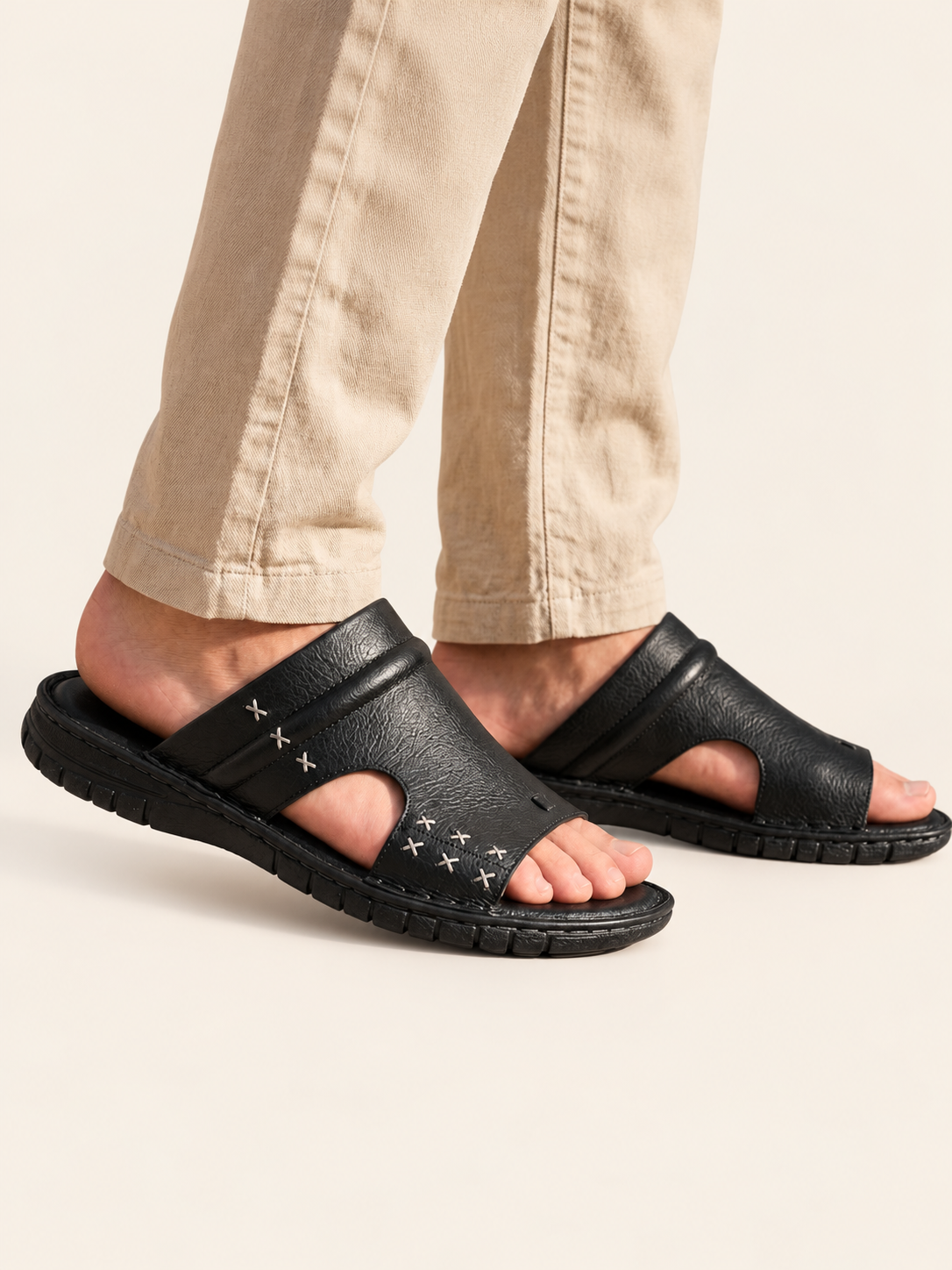 Crossline Leather Sandal