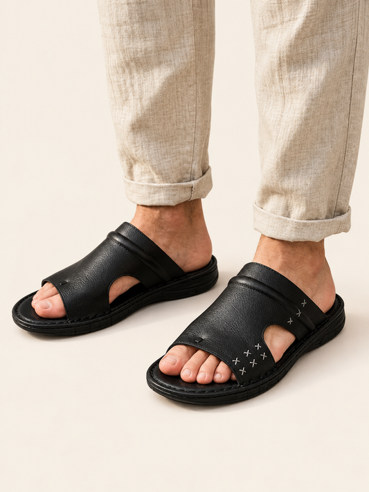 Crossline Leather Sandal