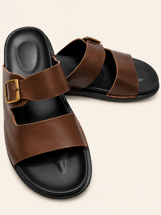 Branton Single Adjustable Strap Leather Sandal