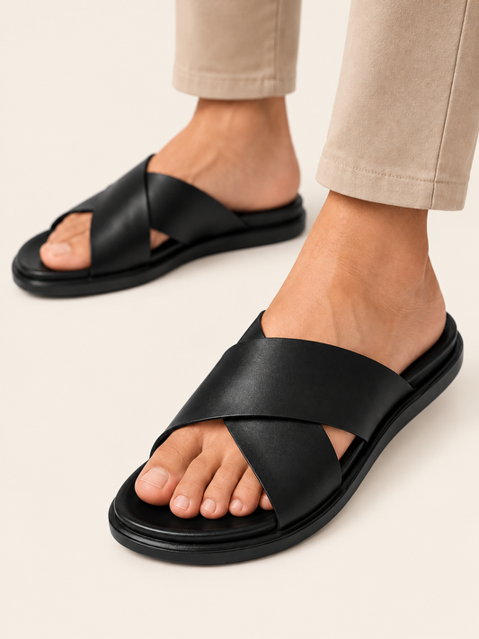 Cross-Strap leather Sandal