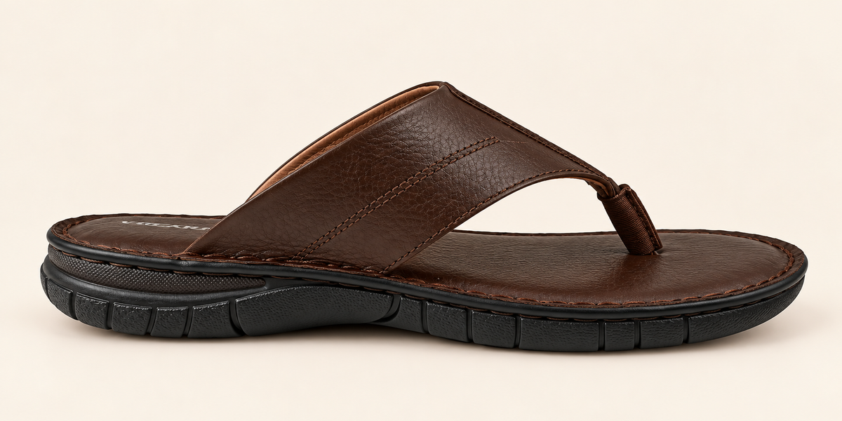 T-strap leather sandal