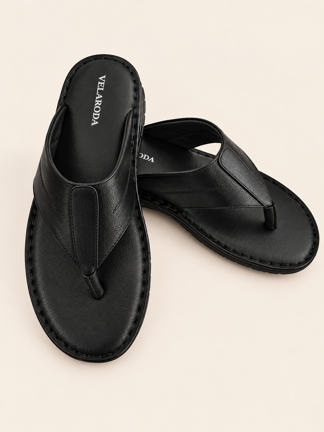 T-strap leather sandal