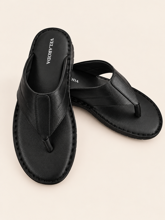 T-strap leather sandal