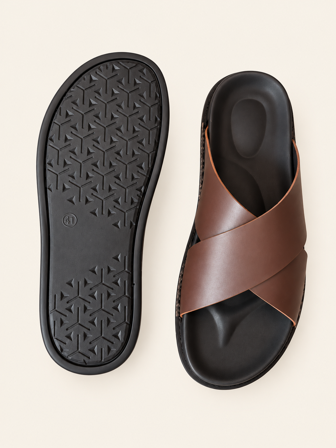 Cross-Strap leather Sandal
