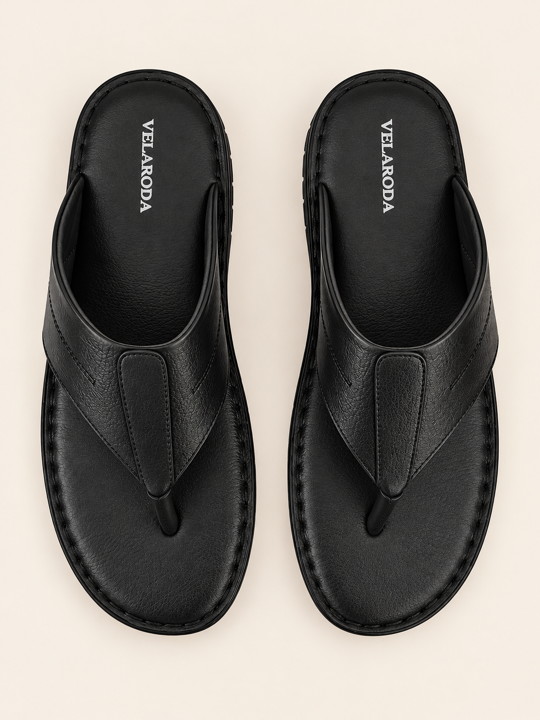 T-strap leather sandal